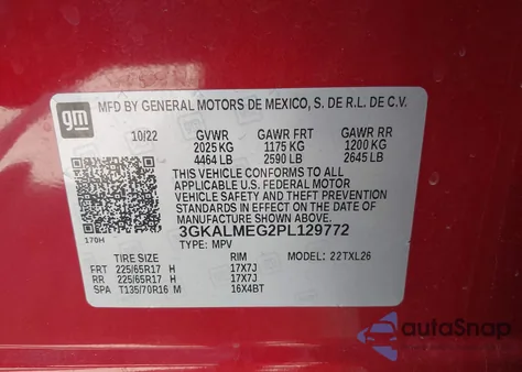 2023 GMC Terrain Fwd Sle from USA, damaged, VIN 3GKALMEG2PL129772